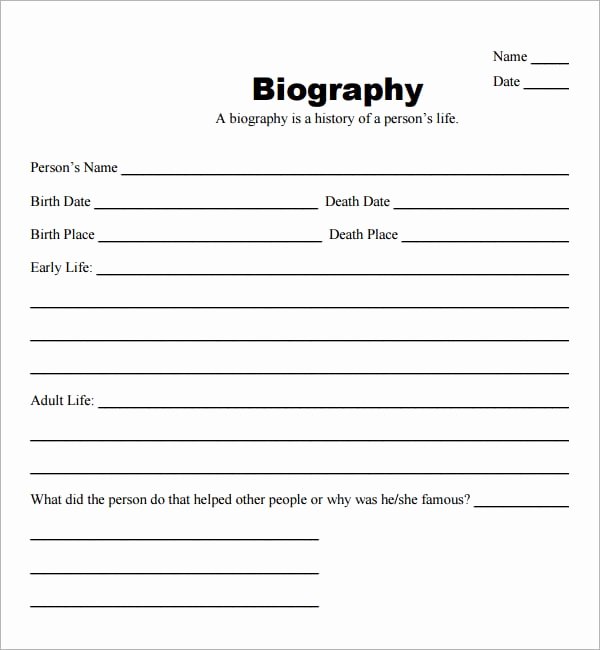10 Biography Templates Word Excel Pdf formats