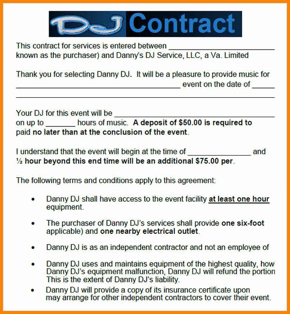 10 Dj Contract forms