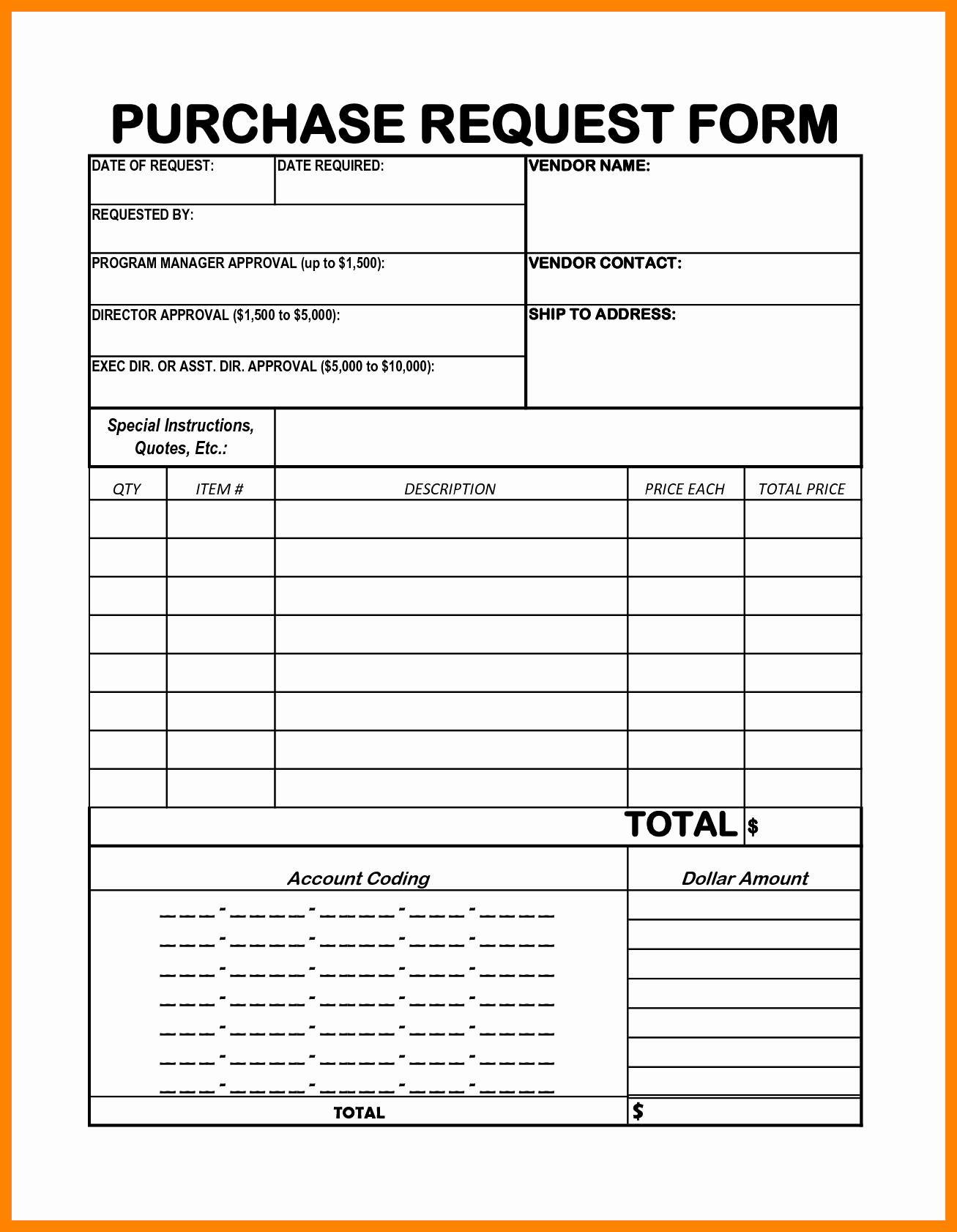 10 Purchase order form Templates