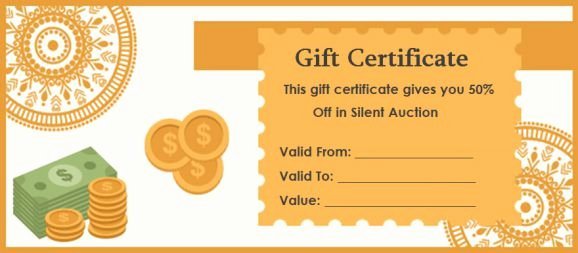 10 Silent Auction Gift Certificates Easy to Use Templates