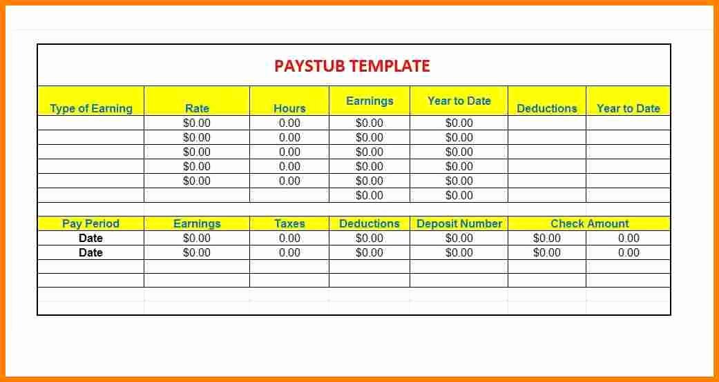 Independent Contractor Pay Stub Template