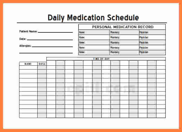 12 Medication List Template
