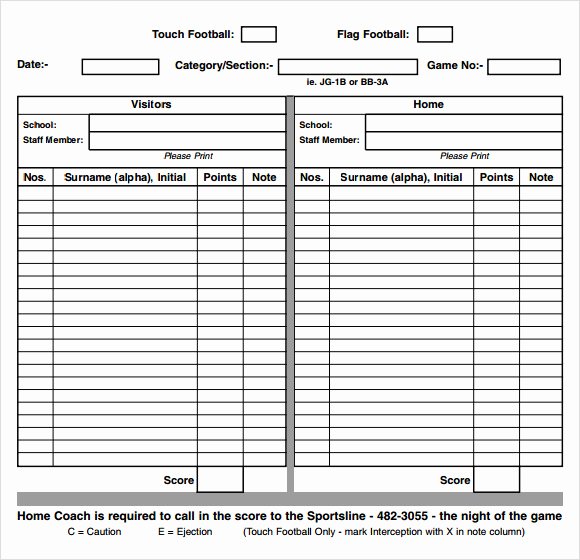 13 Sample Football Score Sheet Templates