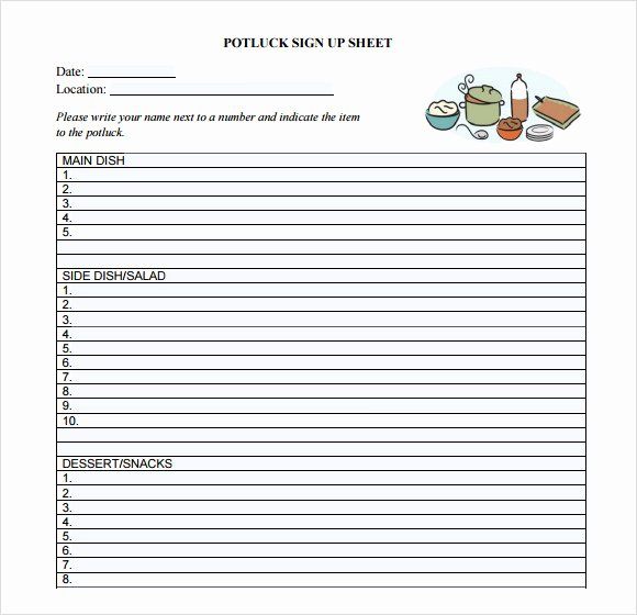 sample sign up sheet