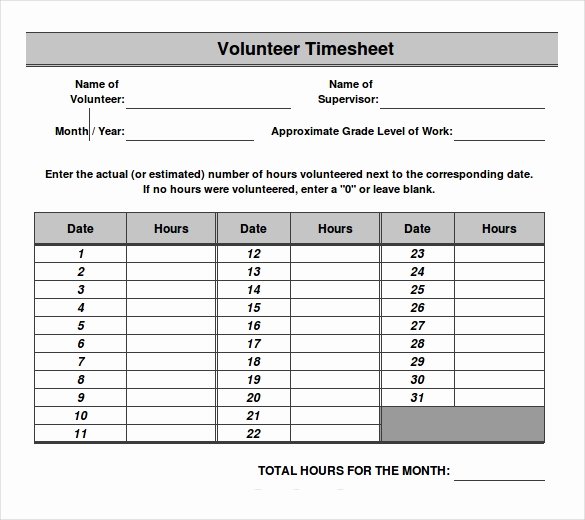 18 Volunteer Timesheet Templates – Free Sample Example