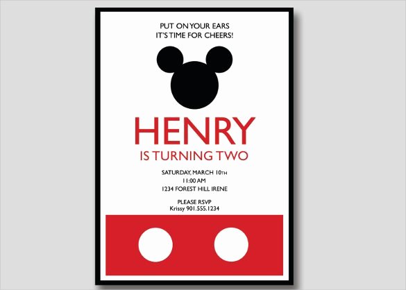 sample mickey mouse birthday invitation