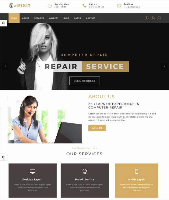 28 Puter Repair Website themes &amp; Templates