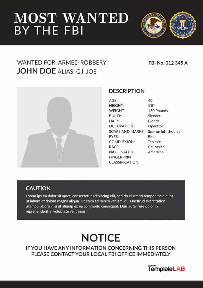 29 Free Wanted Poster Templates Fbi and Old West
