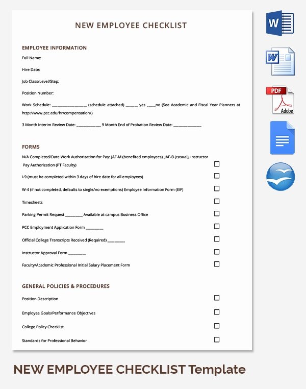 30 Hr Checklist Templates Free Sample Example format