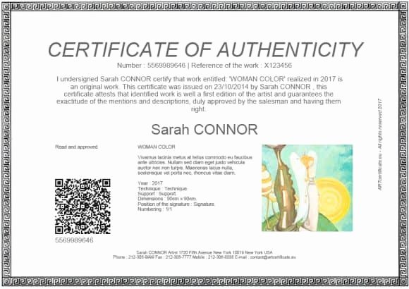 37 Certificate Of Authenticity Templates Art Car
