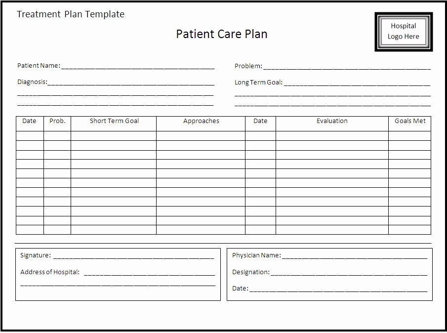 4 Free Treatment Plan Templates Excel Pdf formats