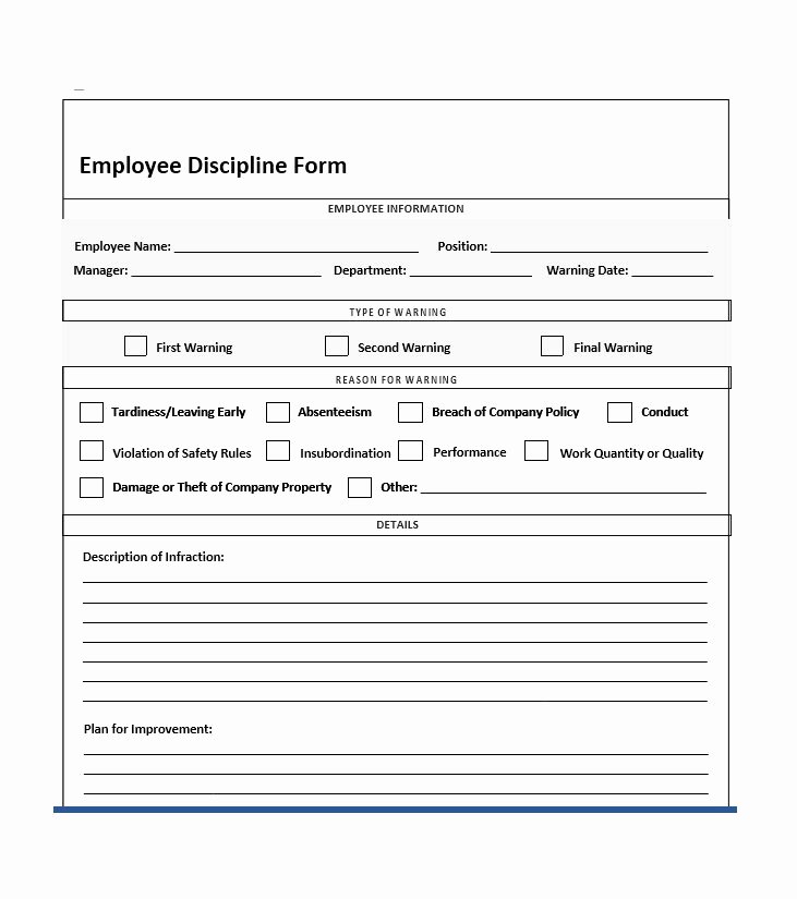 40 Employee Disciplinary Action forms Template Lab