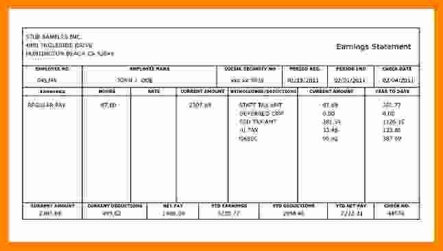  1099 Pay Stub Template Excel 
