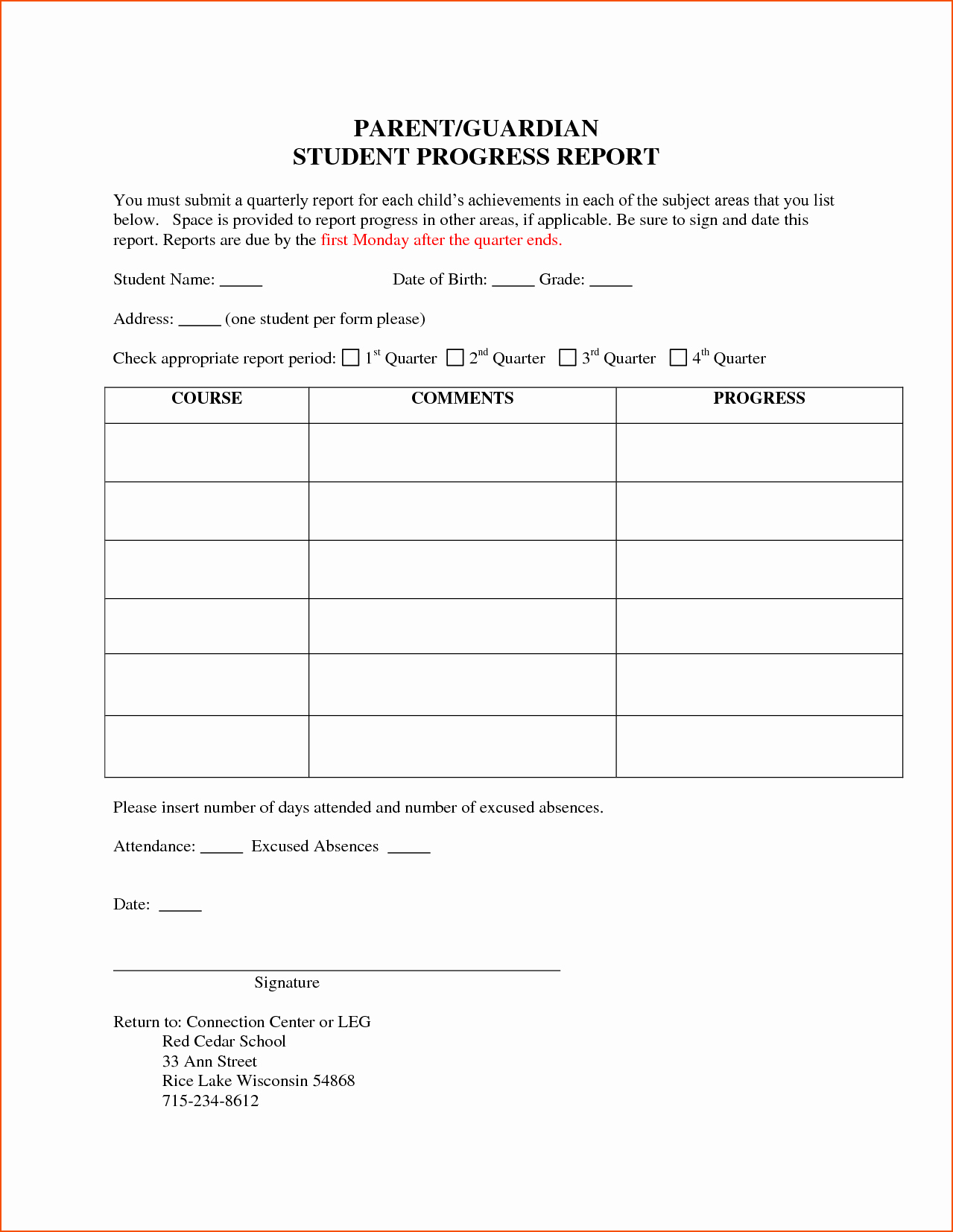 5 Student Progress Report Template Bookletemplate