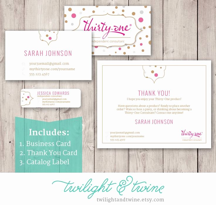 thirty one scentsy business cards