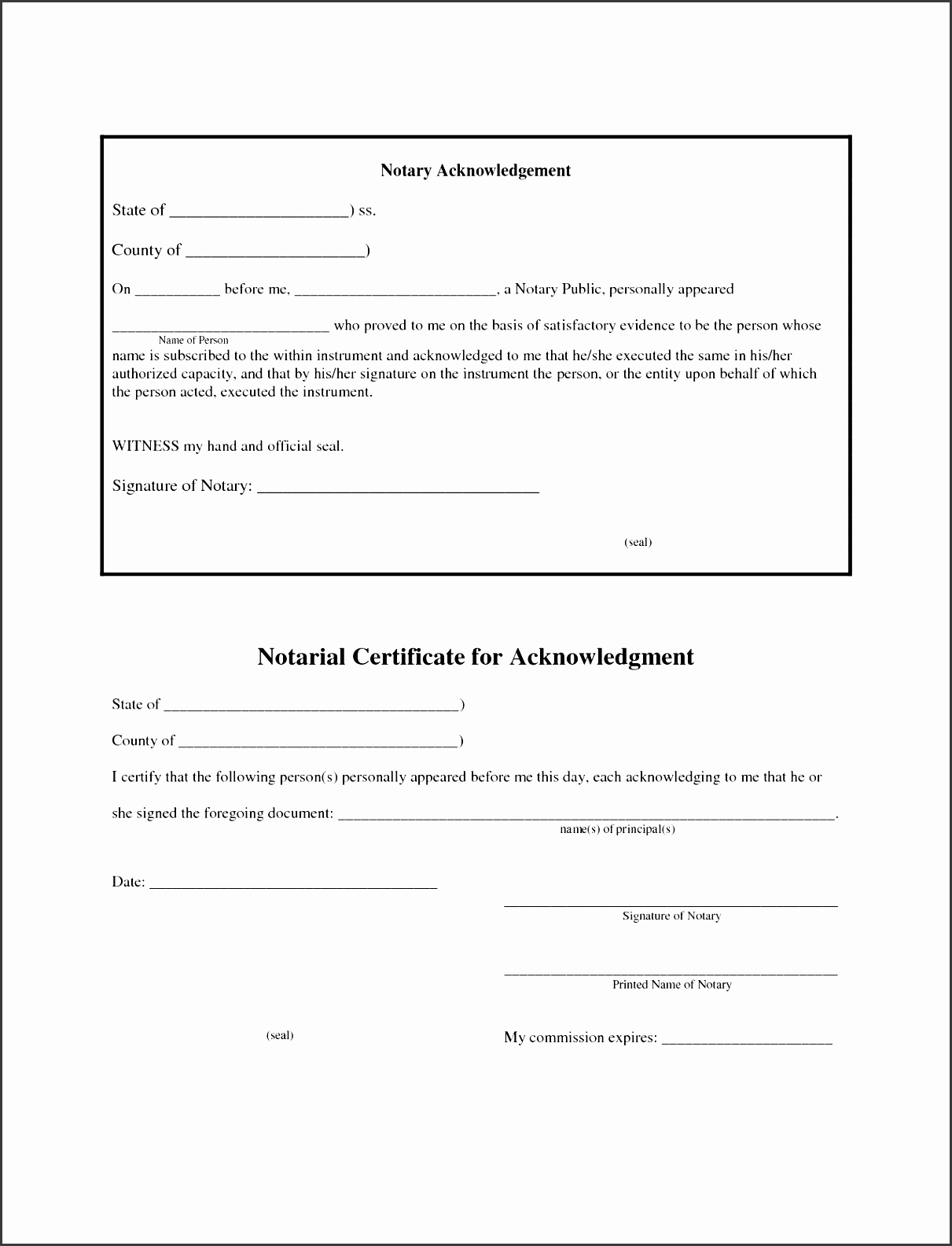 Canadian Notary Block Example Notary Public Affidavit Premium Pre