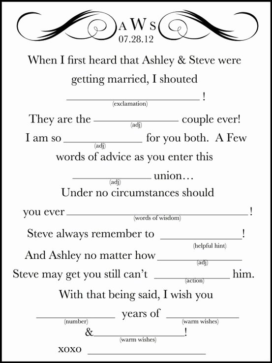 7 Best Of Wedding Mad Libs Printable Funny