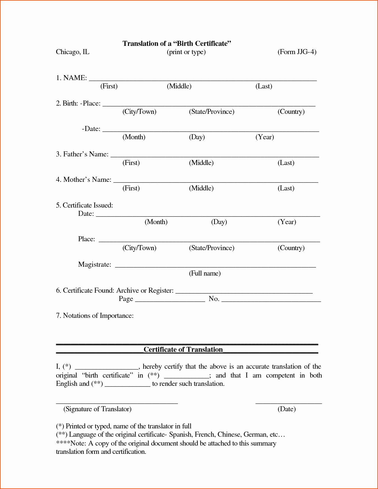 7 Birth Certificate Template for Microsoft Word
