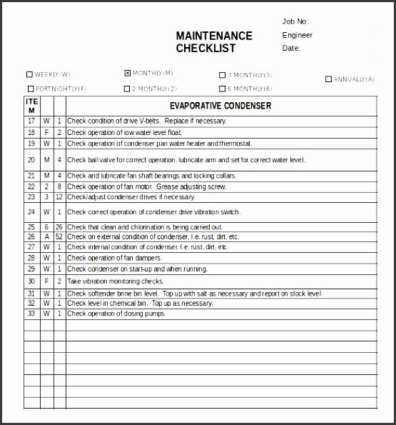 7 Facility Maintenance Checklist Template