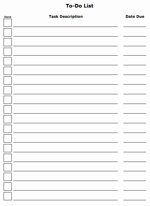 task list template