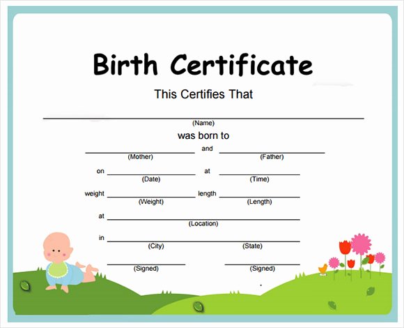 8 Birth Certificate Templates – Free Examples Samples