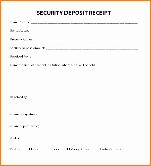 8 deposit receipt template