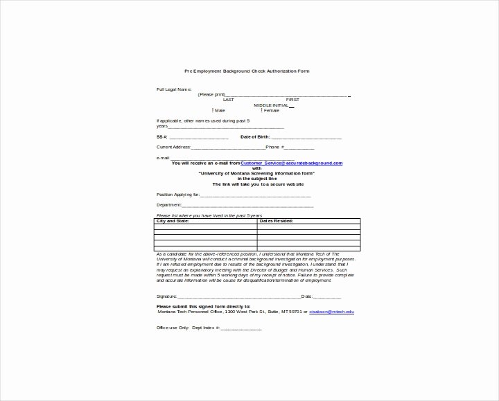 9 Background Check Information forms &amp; Templates Pdf