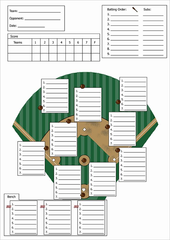 baseball line up card template