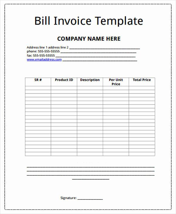 9 Generic Invoice Templates – Free Sample Example