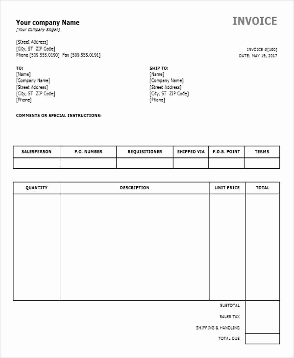 generic invoice template