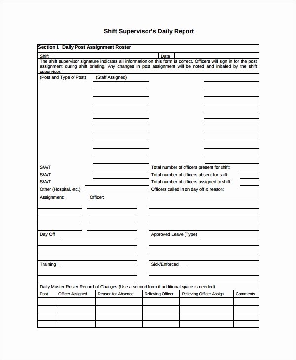 9 Shift Report Templates – Word Pdf Pages