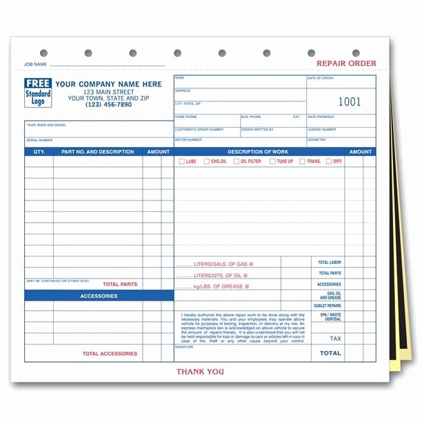 Auto Repair Invoice Work orders Receipt Printing