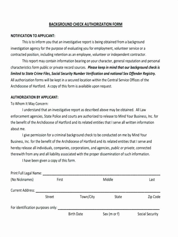 Background Check Authorization form Template Rental