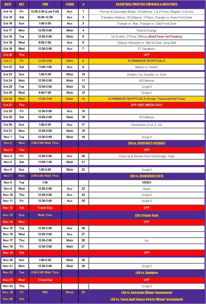 Basketball Practice Plan Template Download High School