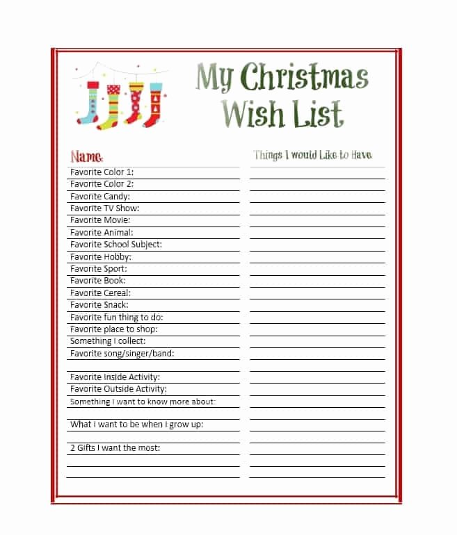 Christmas Gift Exchange Wish List Template Excel Templates