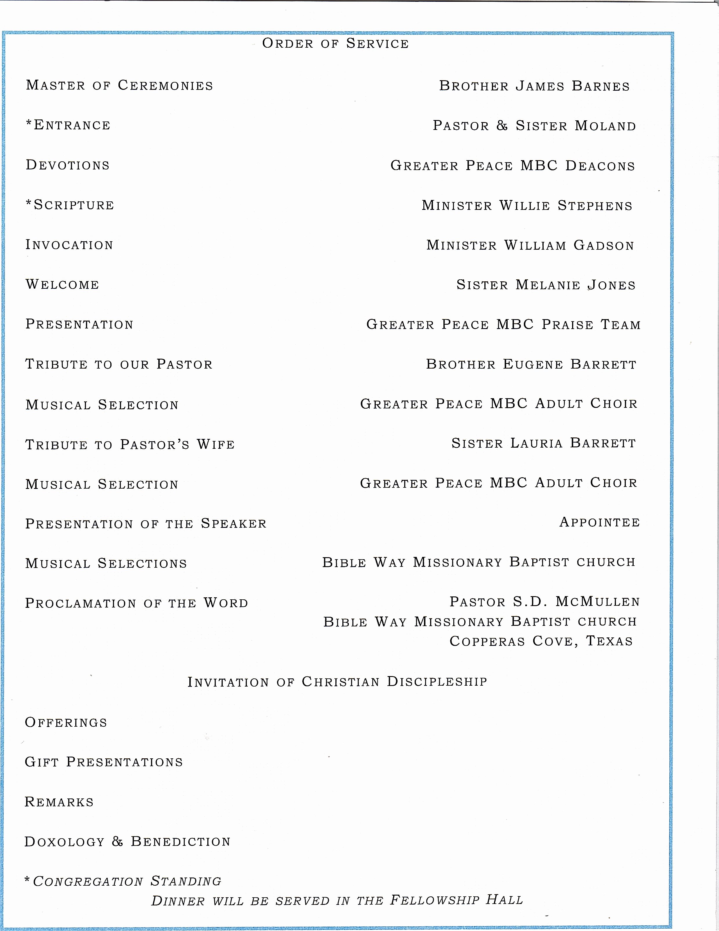 Pastor Anniversary Program Template