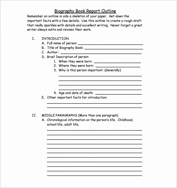 Biography Outline Template 10 Free Word Excel Pdf
