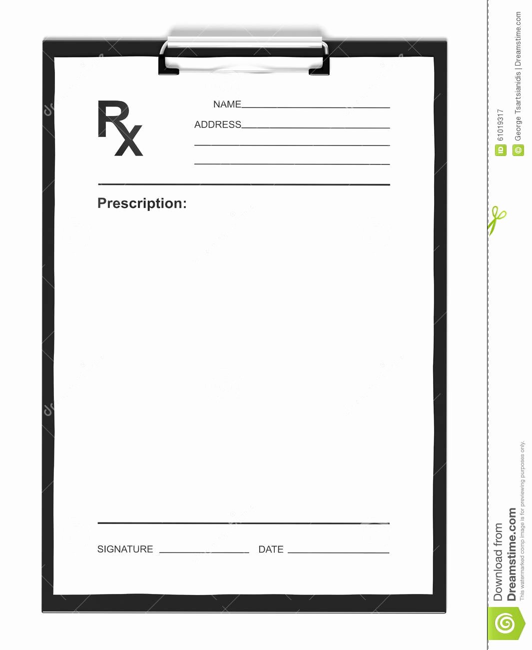 Blank Prescription form Stock Illustration Illustration