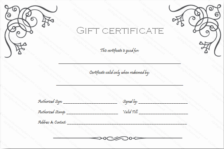 Blank T Certificate Template Gift Certificate Templates