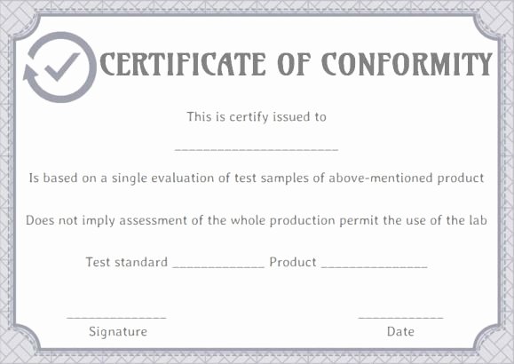 Certificate Of Conformance Template 10 High Quality