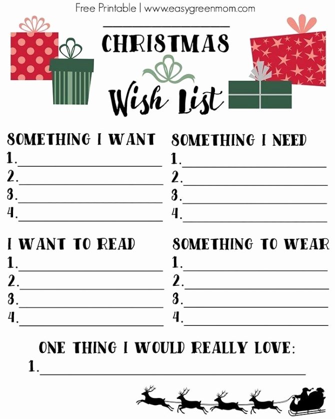 Gift Exchange Wish List Template