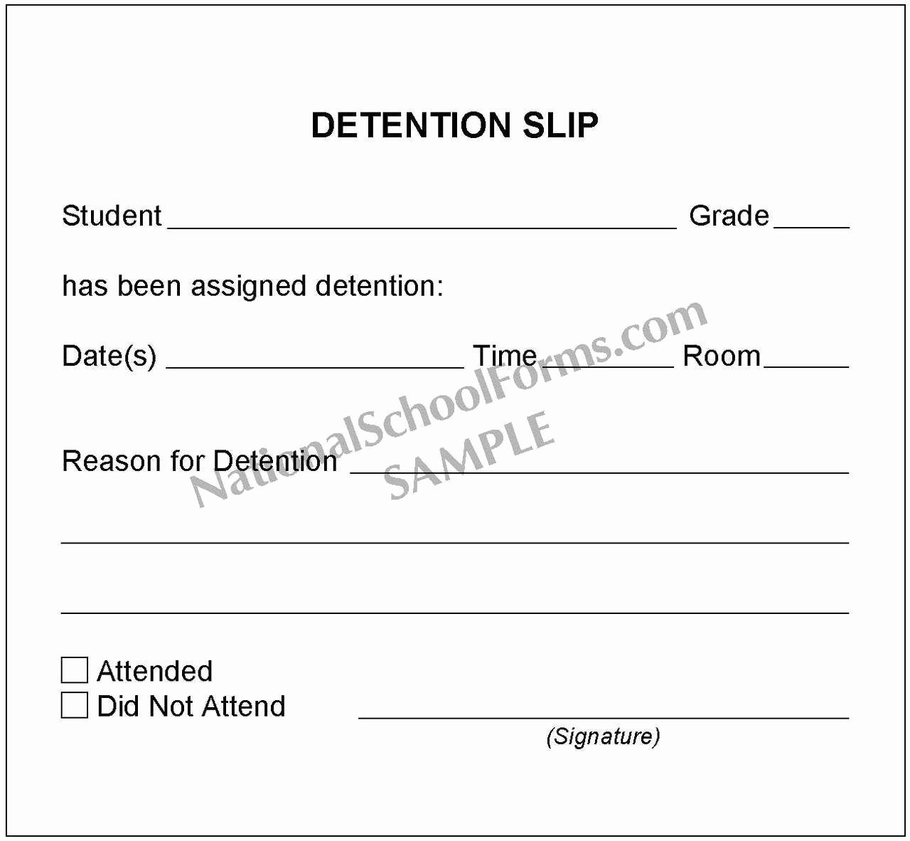 Detention Slip Nationalschoolforms