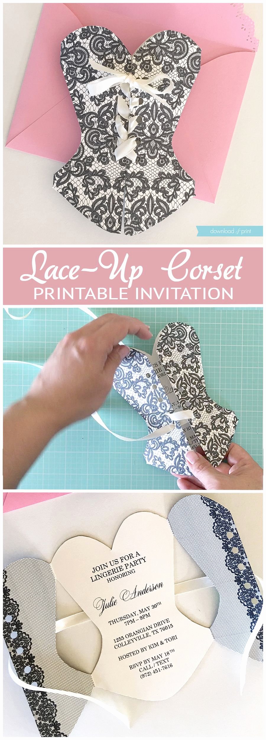 Diy Lace Up Corset Invitation that S so Easy to Make if