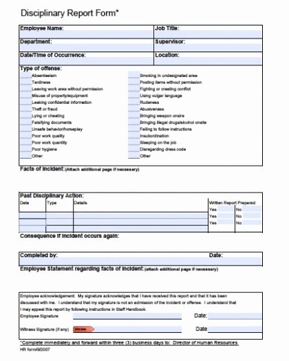 Download Employee Write Up forms