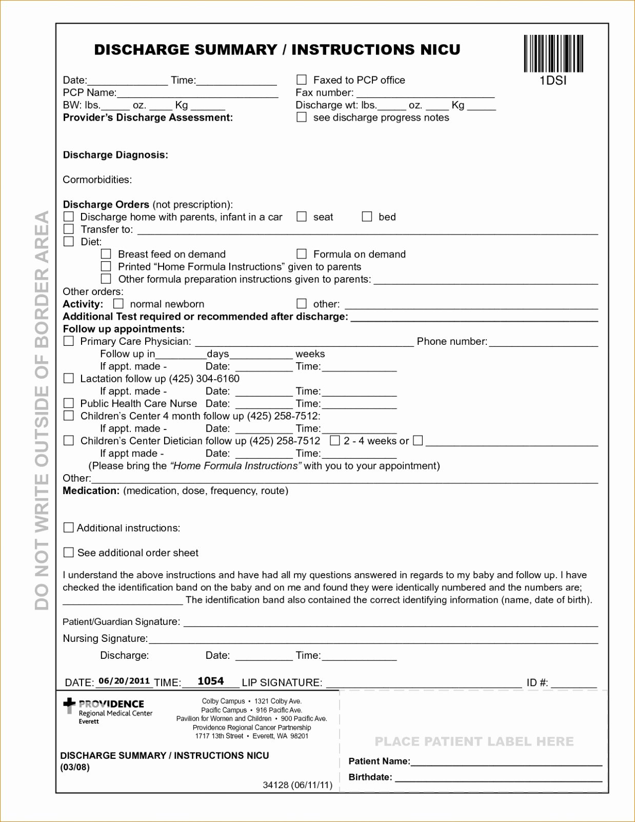 Download Printable Fake Hospital Discharge Papers Unique