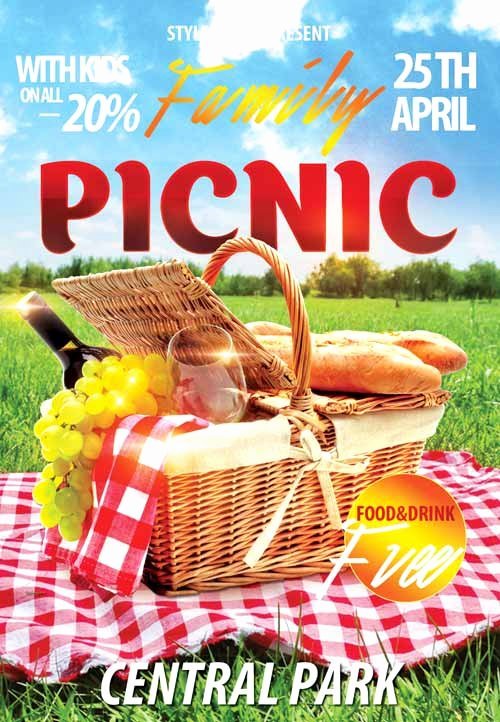 Download the Family Picnic Free Flyer Template for Shop