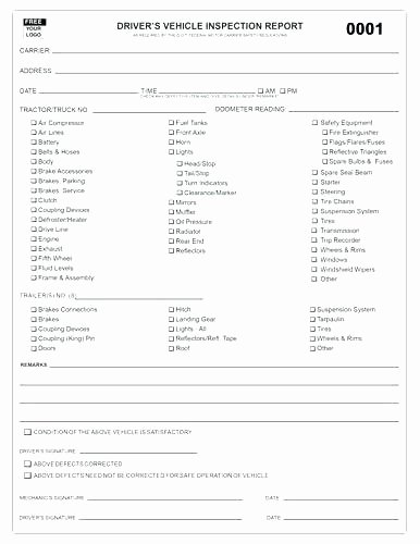 Daily Vehicle Inspection Report Template | Latter Example ...