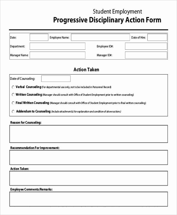 Employee Discipline form 6 Free Word Pdf Documents