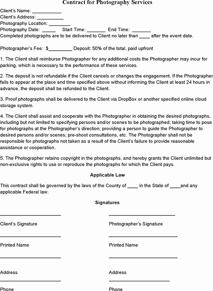 Event Graphy Contract Templates Templates Resume