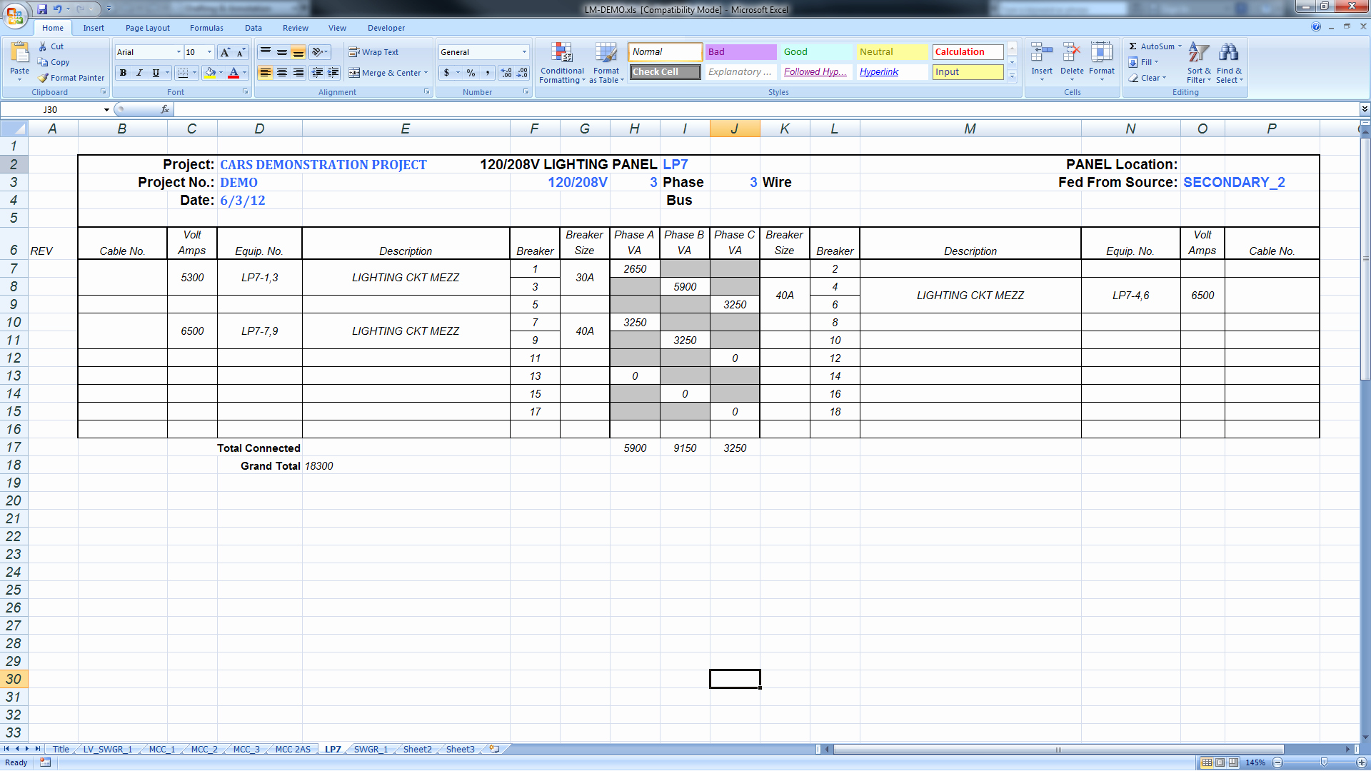 Export Panel Schedules to Excel – Bimarabia